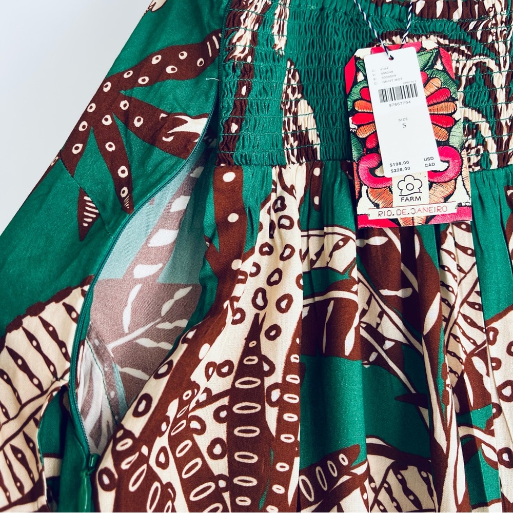 FARM Rio x Anthropologie Waistless Amazonia Printed Jumpsuit Size Small NWT - Picture 9 of 13